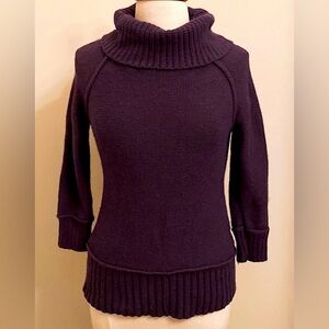 LOFT Purple Cowl Neck Long Sleeve Rabbit Hair Knit Casual Sweater Size Small